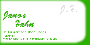 janos hahn business card