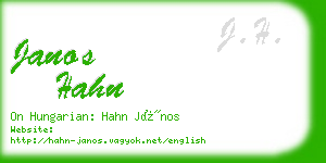 janos hahn business card